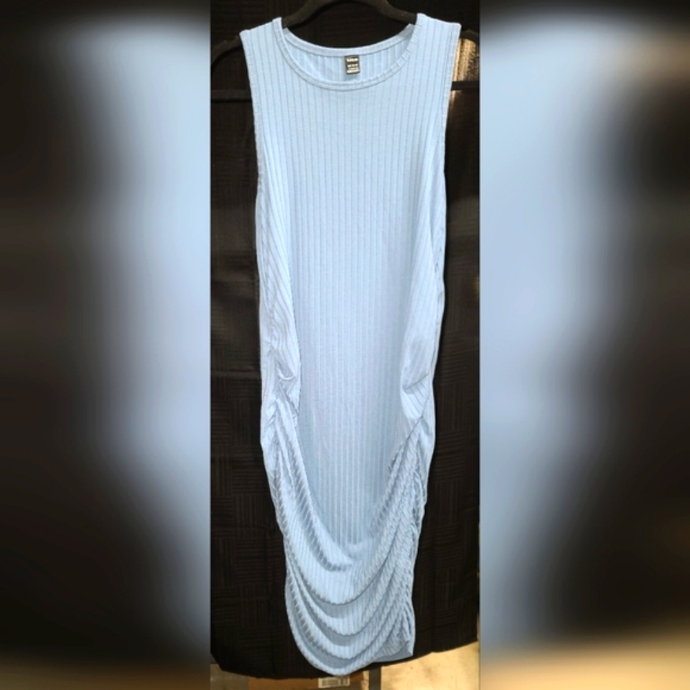 EUC SHEIN Blue Ribbed Knit Dress